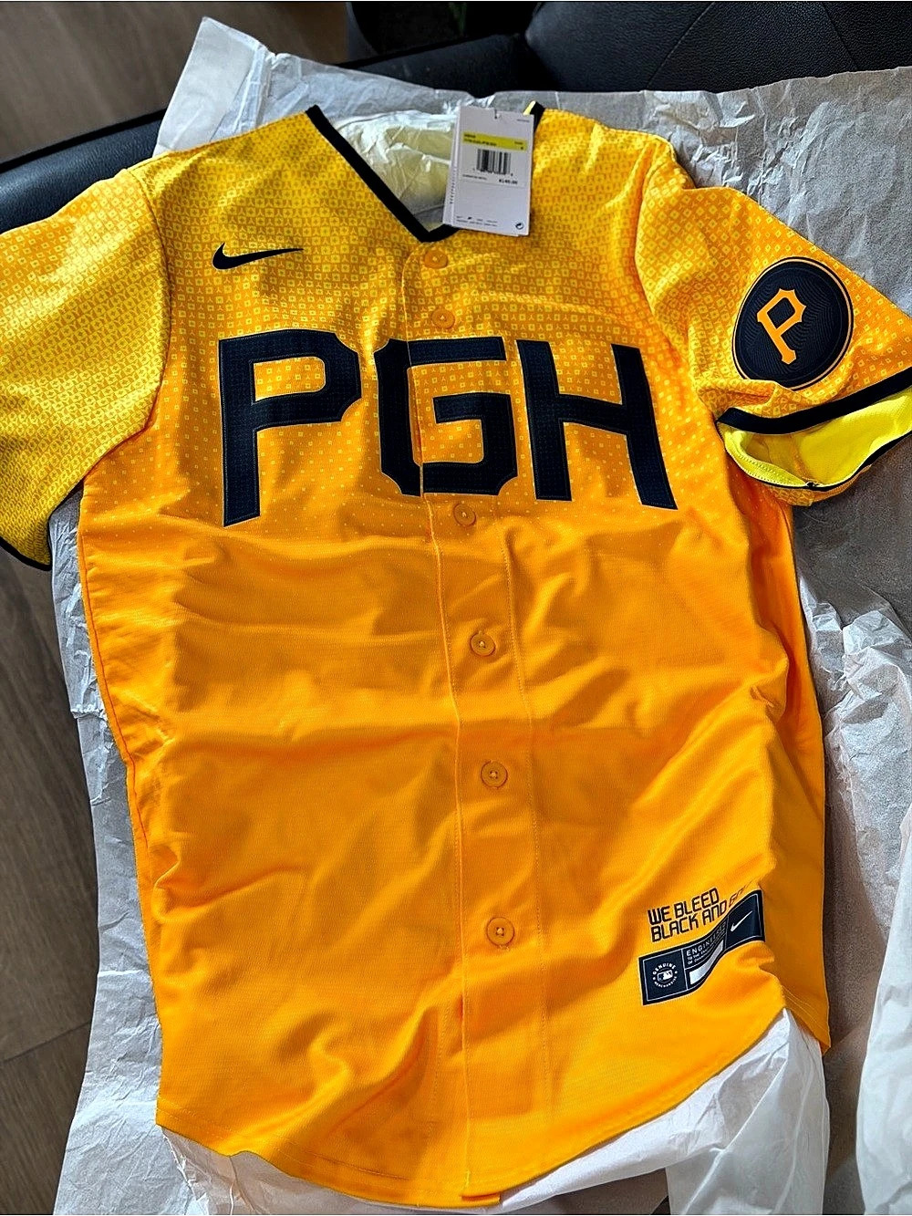 Nike Pittsburgh Pirates City Connect Limited Jersey Orange & Yellow Small